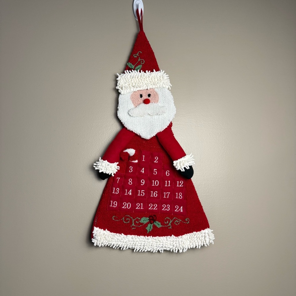 Red and White Santa Holiday Decor Advent Calendar